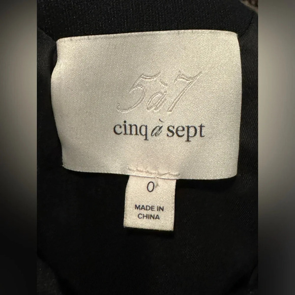 CINQ À SEPT Zahara mini Dress v-neck ruffle sleeveless designer black cocktail - Picture 4 of 10